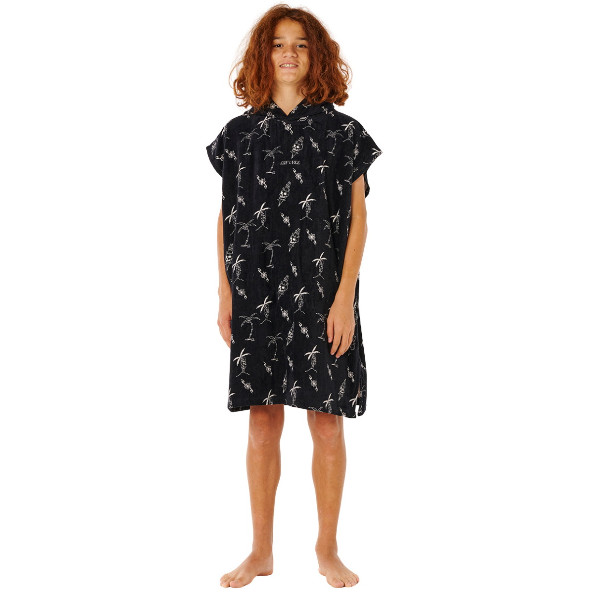 2026 Rip Curl Junior Gemischtes Kapuzen- Poncho -Handtuch 008BTO - Black